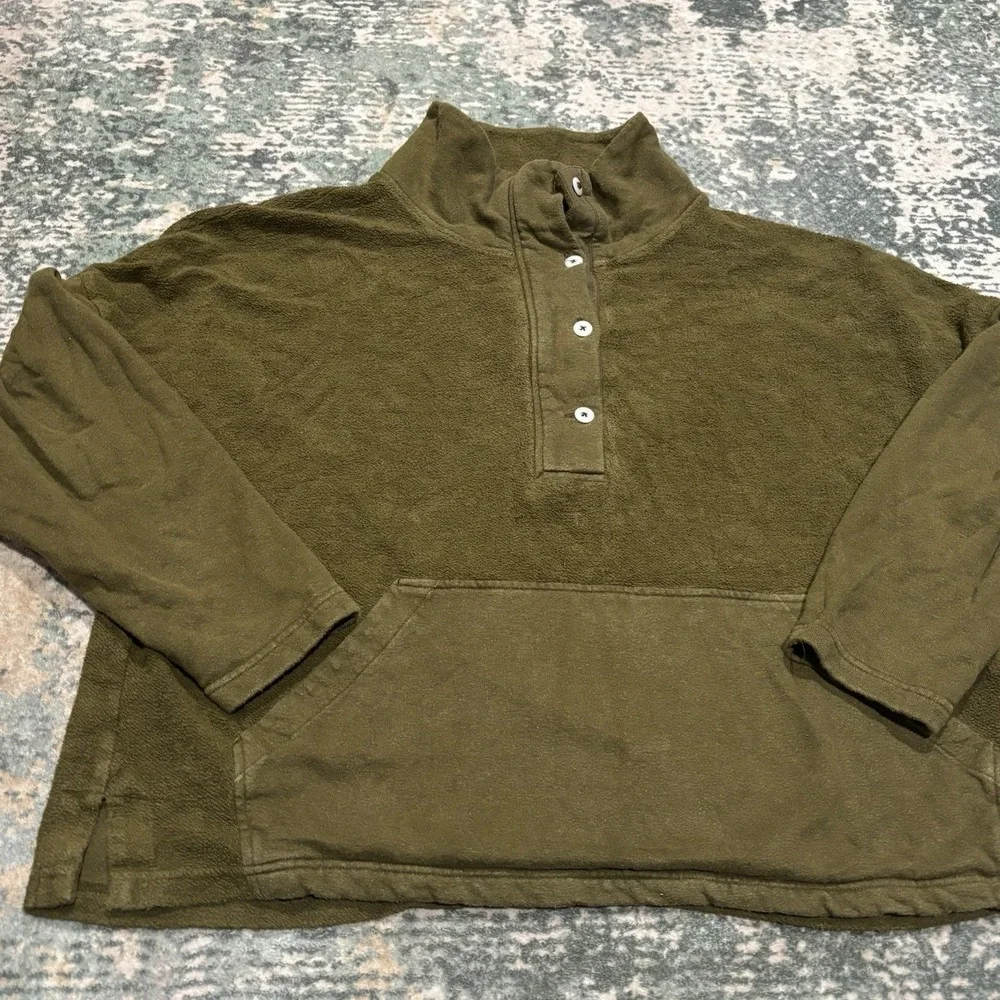 REI Wallace Lake Hemp/Cotton pullover Olive Green  XL